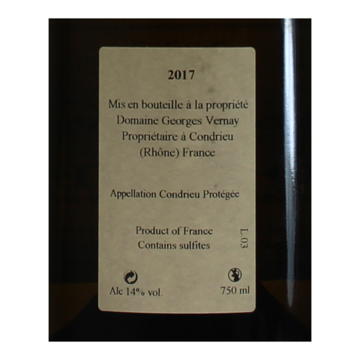 Condrieu-coteau-de-Vernon-Domaine-Georges-Vernay-etiquette-dos.png | 13 degrés à l'ombre - Vins et Spiritueux Condrieu coteau de Vernon Domaine Georges Vernay etiquette dos