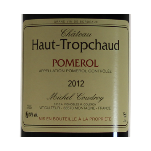 PomerolChateauHaut Tropchaudetiquette