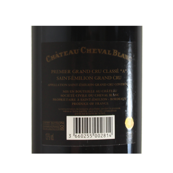 Saint Emilion Cheval Blanc Millesime Etiquette Dos